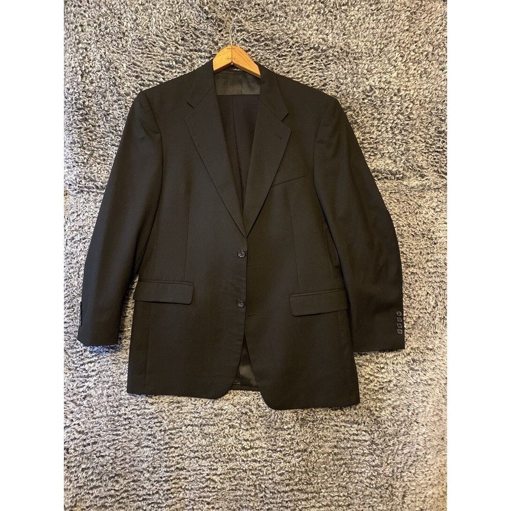 Murano Dillards mens suits Size 40R made in Italy black With Flaws 2-pants 42/29